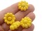 4 19mm Vintage Yellow Flower Plastic Shank Buttons Sewing Notions